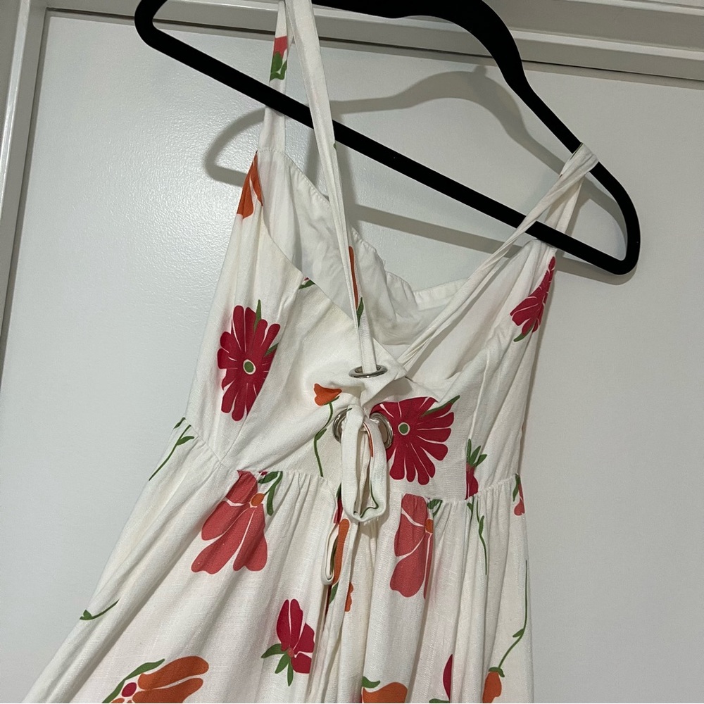 Petal & Pup White Maxi Dress with Red and Teal Floral Print - Picture 8 of 11
